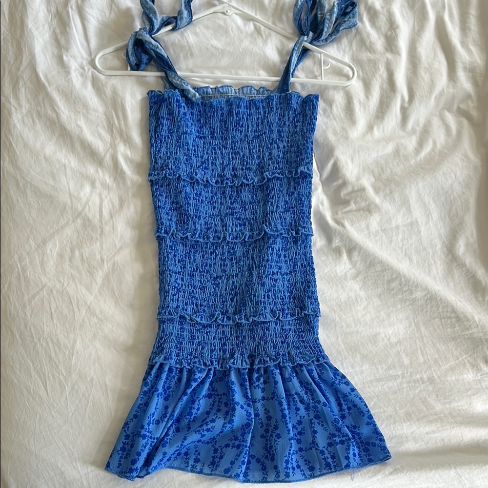 Lululemon Athletica Blue Floral Dress